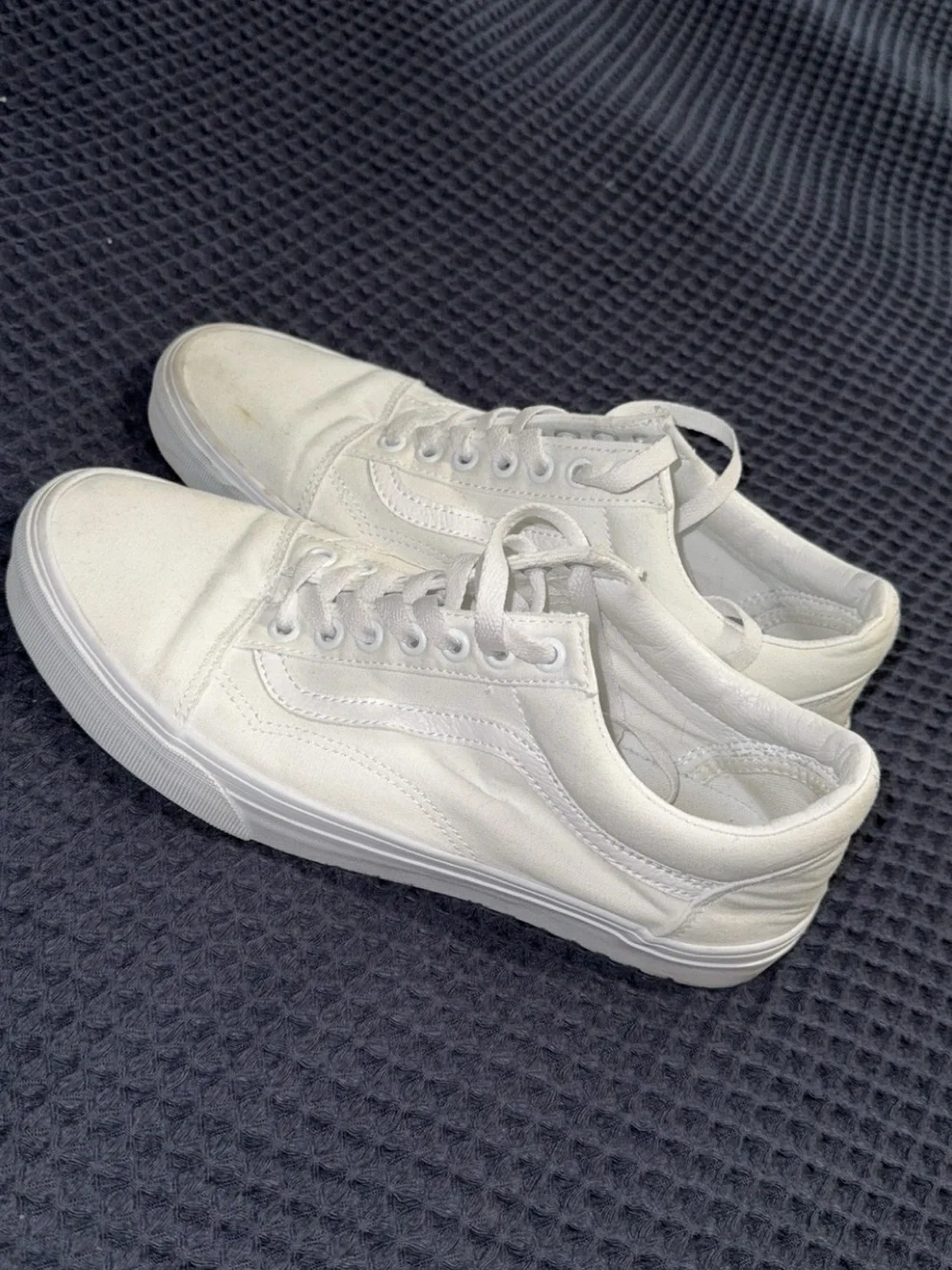 Vans White Low-Top Canvas Sneakers